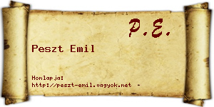 Peszt Emil névjegykártya